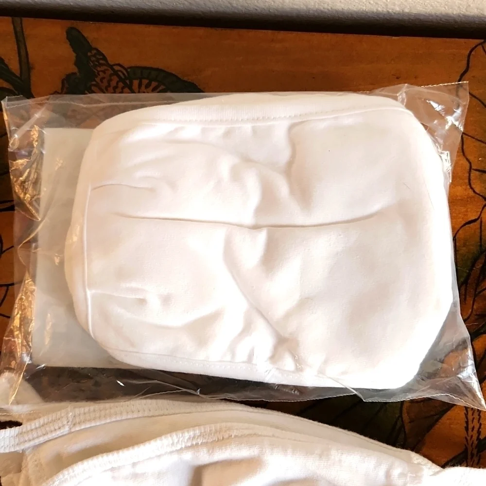 9 White Cotton Reusable Face Masks